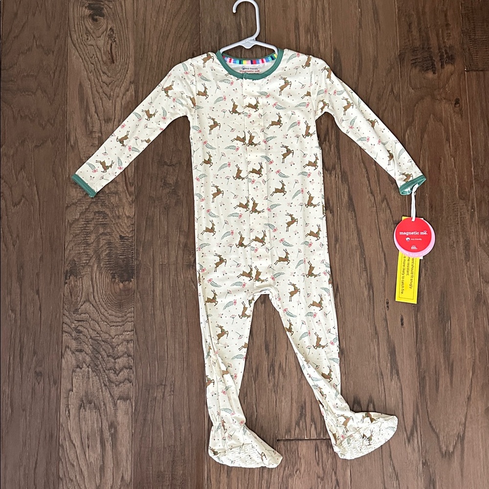 NWT Magnetic Me Merry and Bright Modal Magnetic Footie Pajama Christmas Holiday